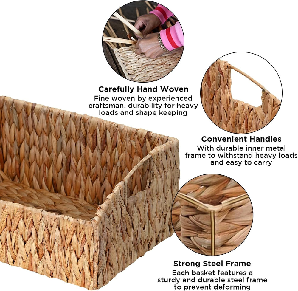 Pantry Baskets for Organizing, Wicker Basket Shelf Storage