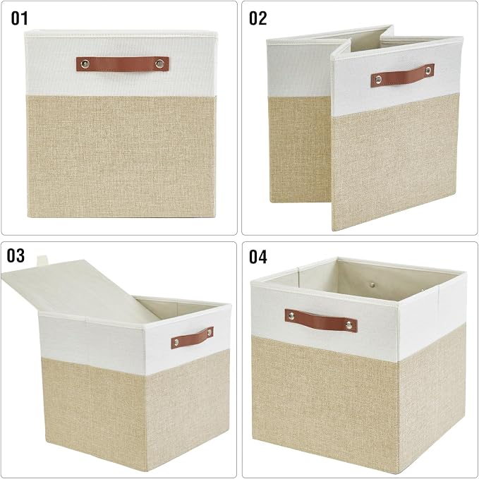 Collapsible Fabric Storage Cube Bins (4 Pack)
