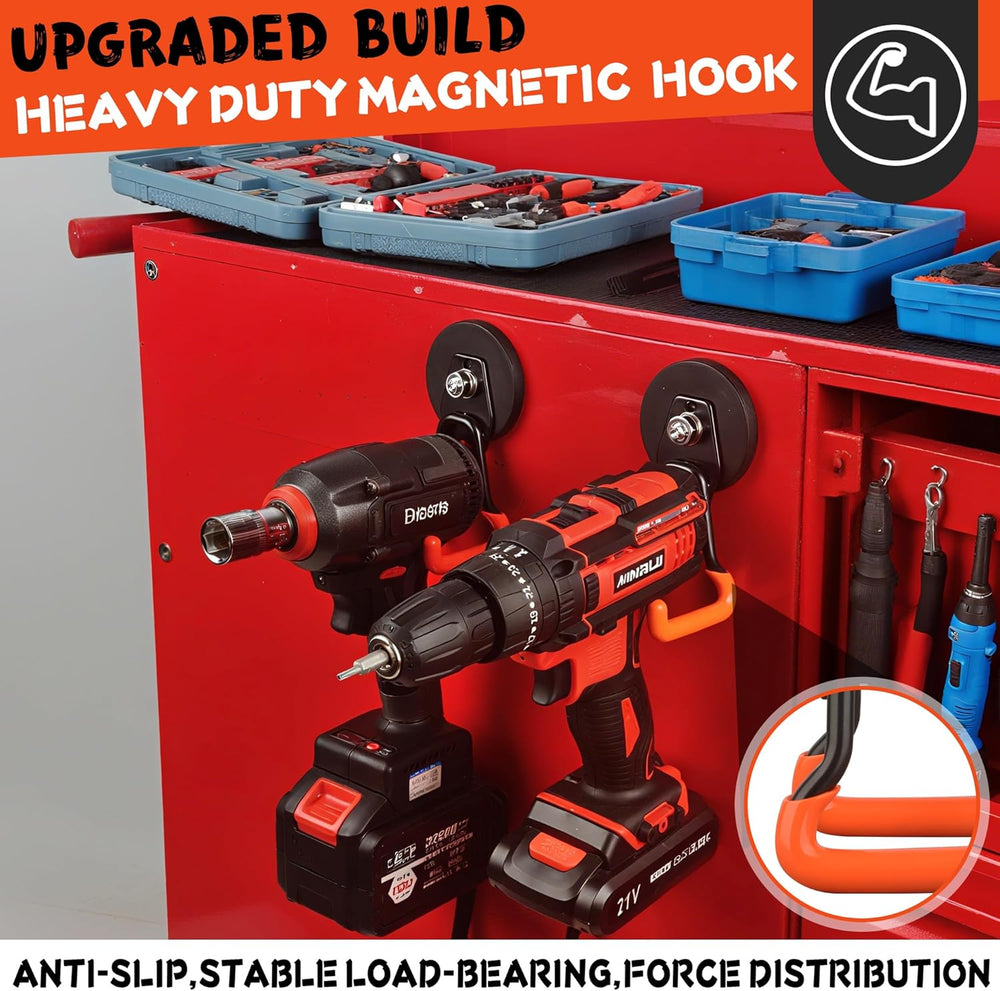 Pro-Mag Upgraded Heavy Duty Magnetic Garage Hooks,4 Pack Strong Large Magnet ...
