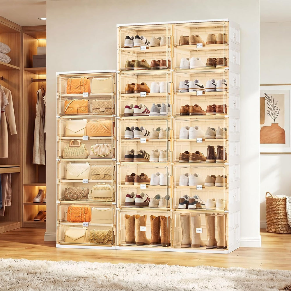 JEKO&JEKO 5 Tiers Foldable Boot and Shoe Storage Rack Cabinet for Closet ...