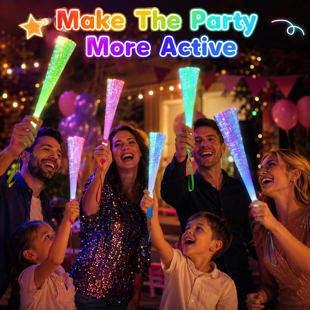 36 Pack Fiber Optic Wands, LED Light Up Halloween Glow Party Favors