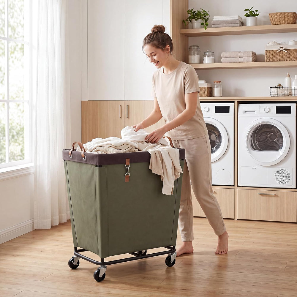 StorageWorks 210L Laundry Basket with Wheels, Rolling Hampers for Clothing