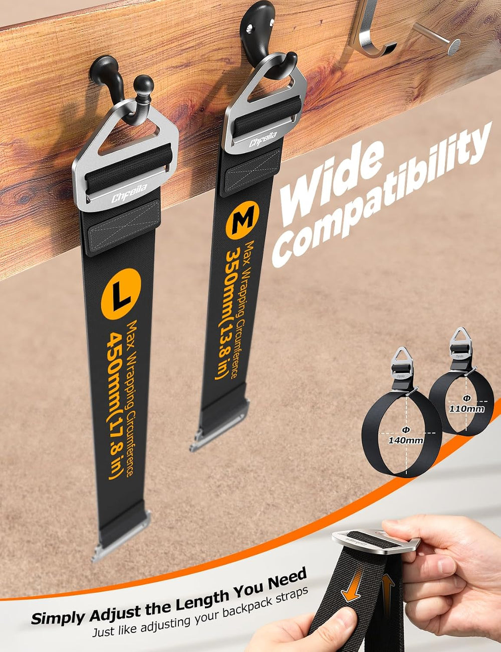 8 Pack Extension Cord Holder Organizer, Auto Lock Cable Straps