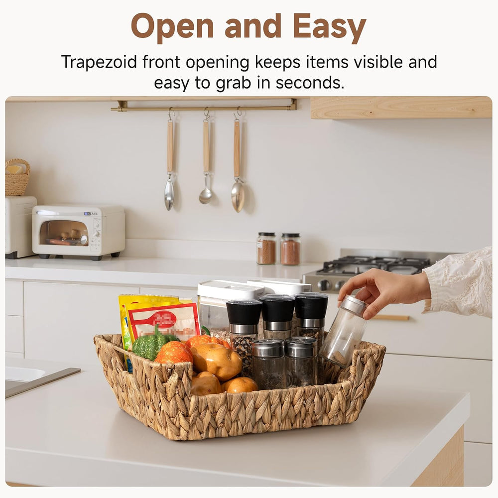 StorageWorks Pantry Baskets for Organizing, Large Wicker Baskets, 2 Pack