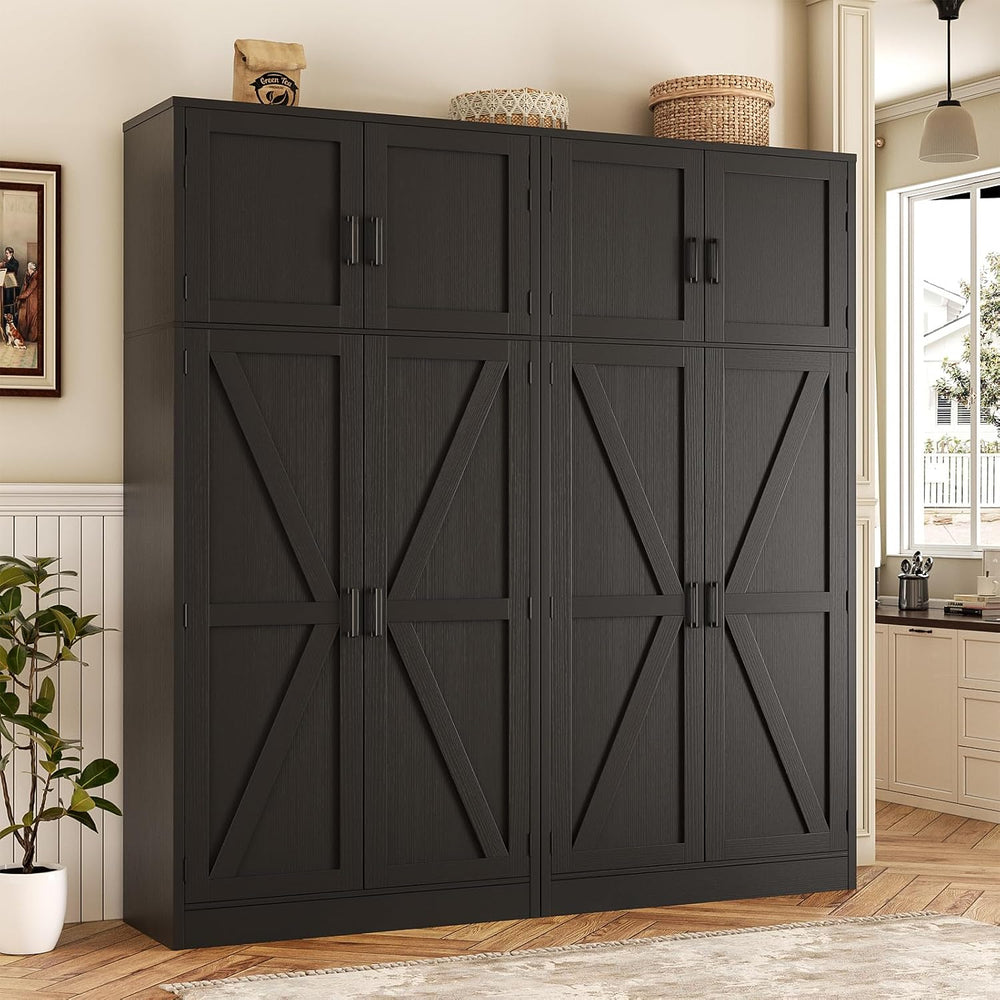 Unikito 71” Kitchen Pantry Storage Cabinet with Adjustable Shelves, 2 Pack