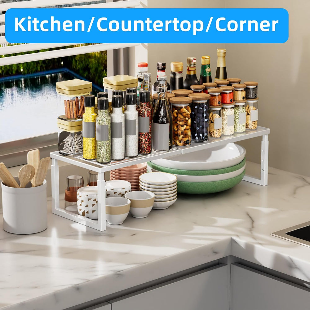 Cabinet Shelves, 4 Pack Stackable Shelves for Pantry Storage