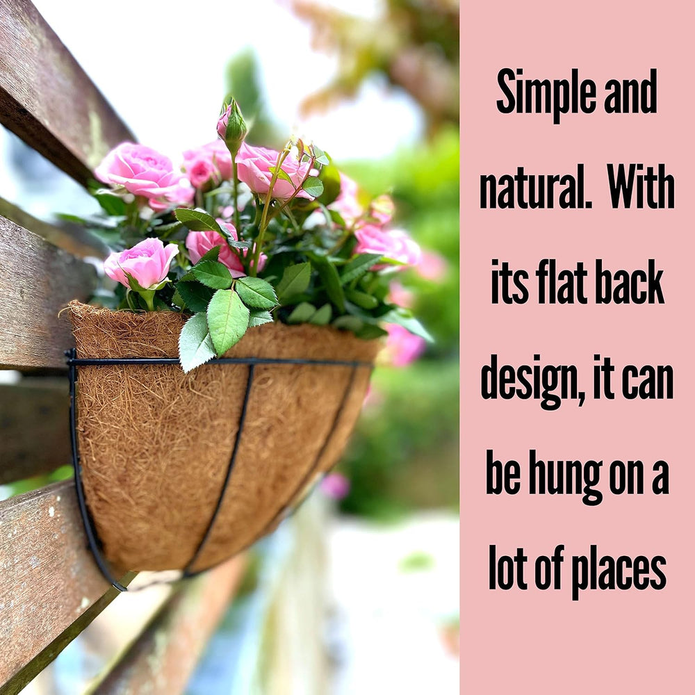 LaLaGreen Large Wall Planter (16 in, 2 Pack) Coco Liner Flower Baskets