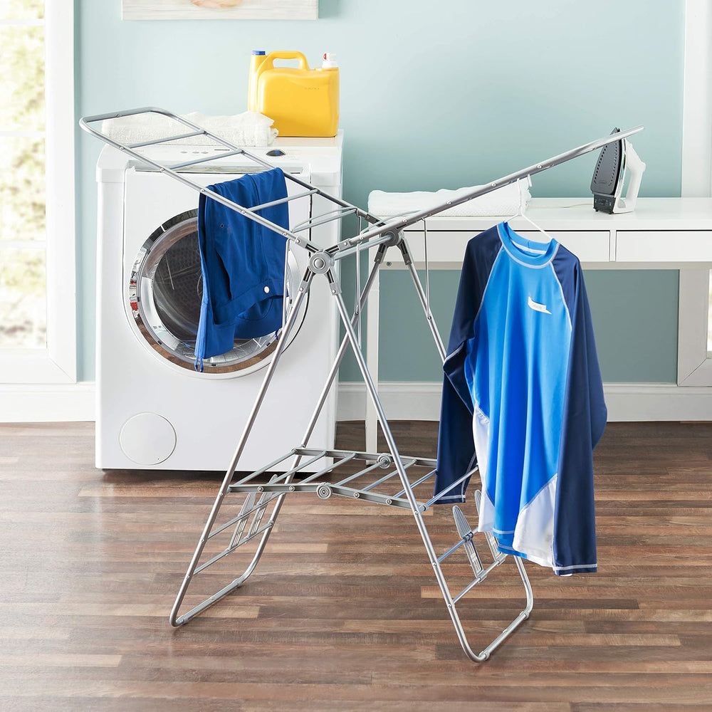 Foldable Clothes Drying Rack with Shoe Drying Area by Home Basics | Powder Co...