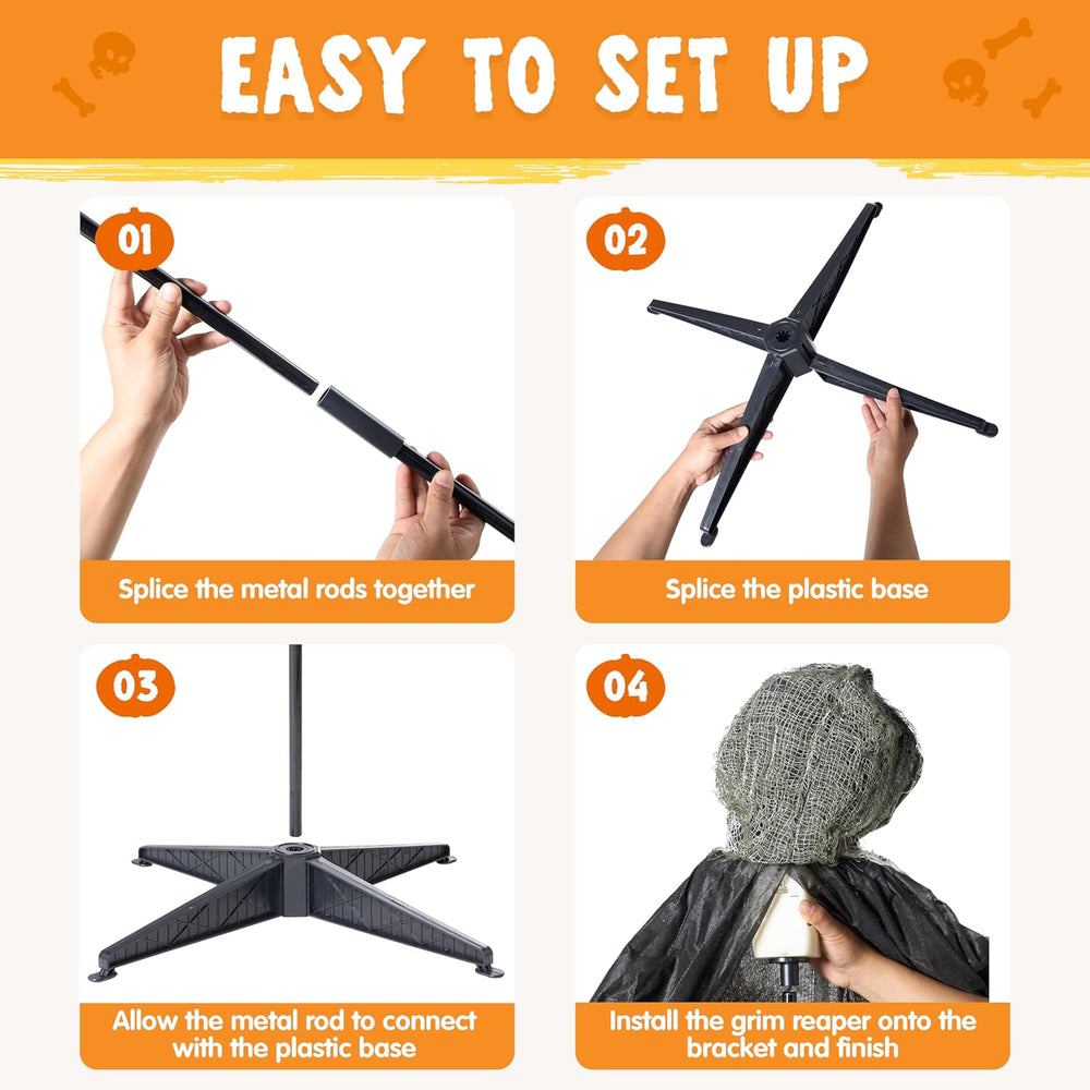 JOYIN Halloween Decorations Outdoor Life Size Animatronics Grim Reaper with C...