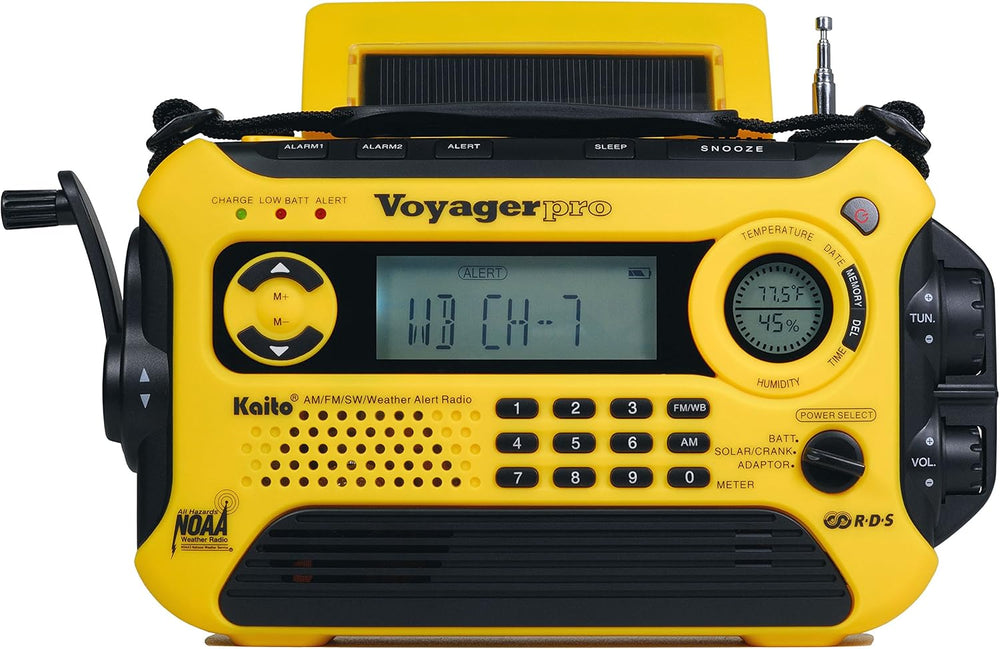 Kaito Voyager Pro KA600 Digital Solar Dynamo Crank Wind Up AM/FM/LW/SW & ...