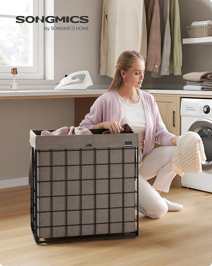 SONGMICS Laundry Hamper, 29 Gal. Laundry Basket, Collapsible Clothes Hamper