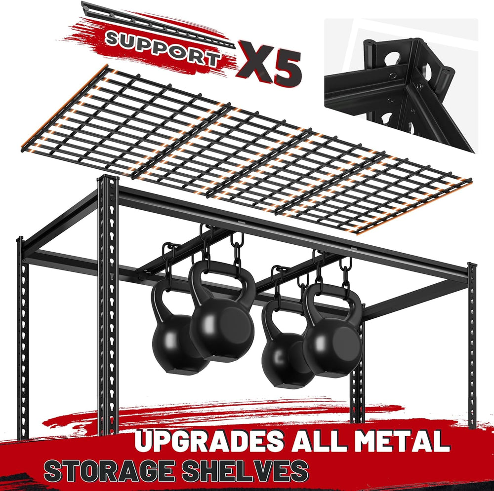 REIBII 5 Tier Garage shelving Heavy Duty for Basement Warehouse Pantry