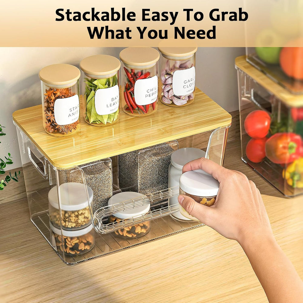 Delamu 3 Pack Pantry Organizers and Storage, Stackable Trash Bag Holder