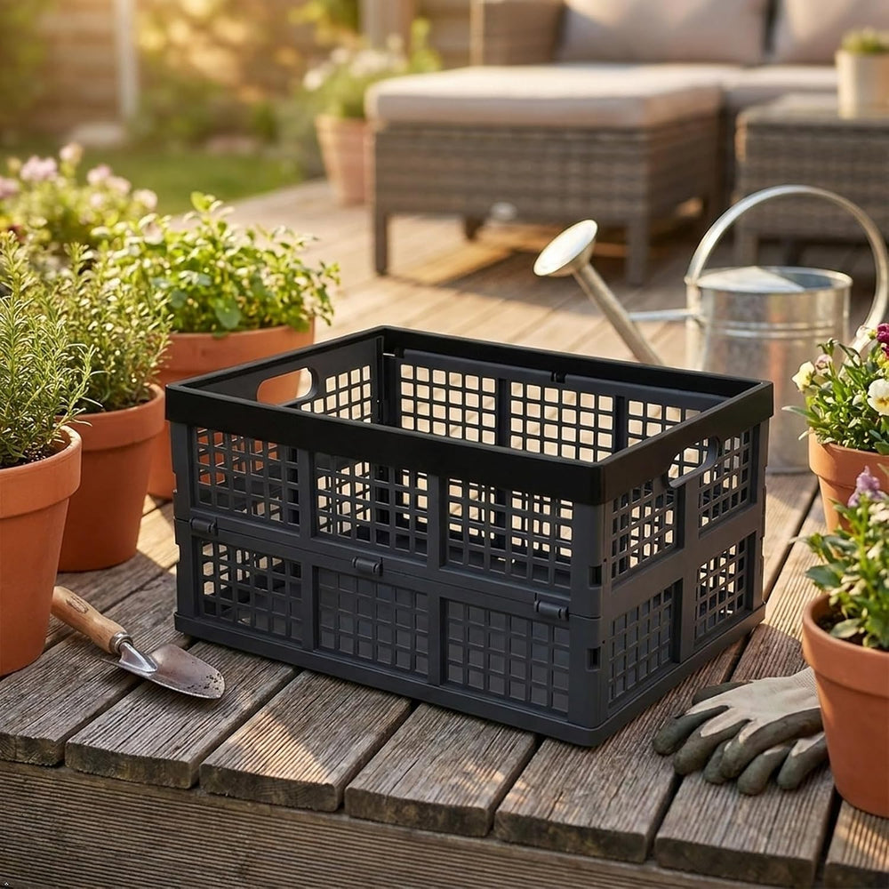 3-Pack 34 L Plastic Collapsible Storage Crates