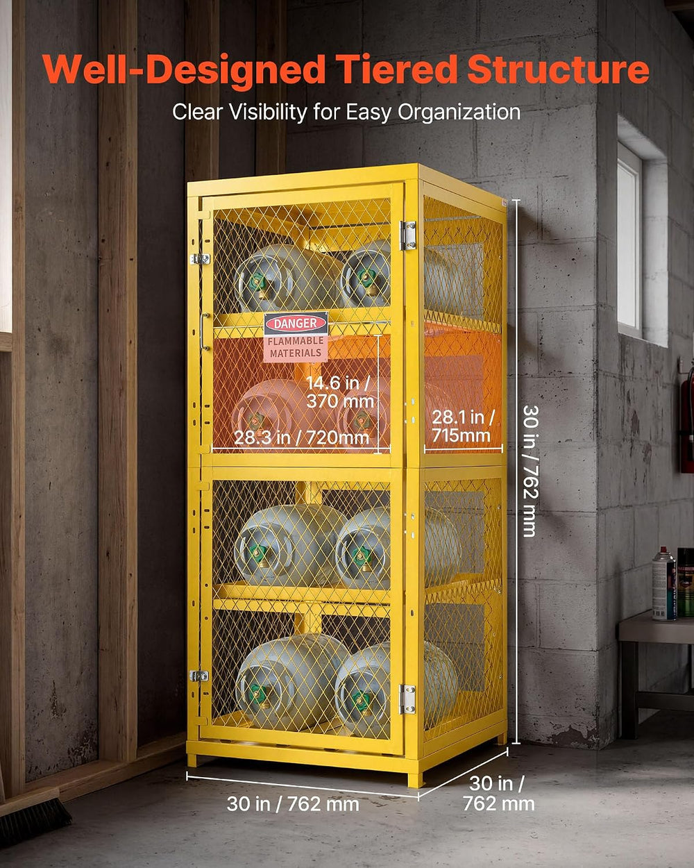VEVOR Horizontal Cylinder Storage Cabinet, 30"L x 30"W x 70.3"...