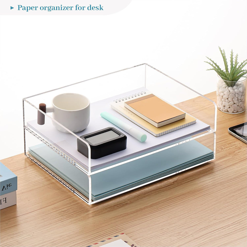 Paper Tray Organizer Clear Acrylic Desk Organizers and AccessoriesOffice Supp...