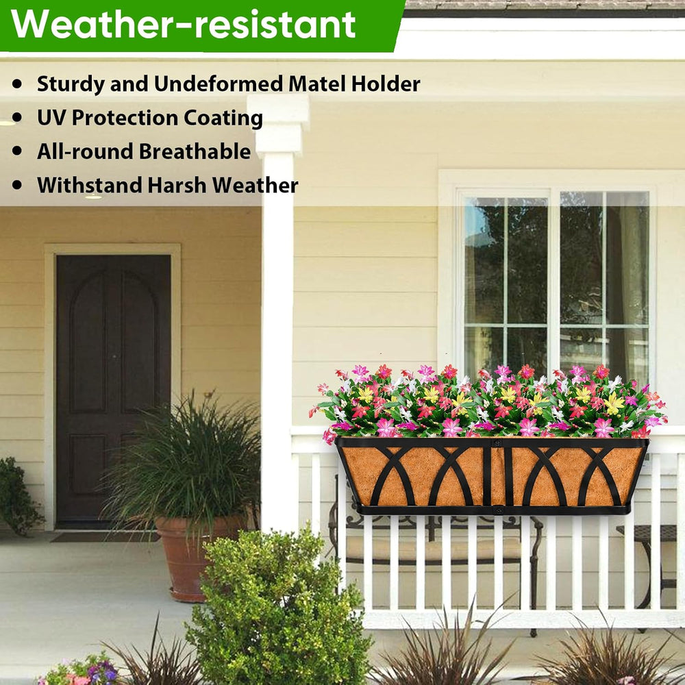 Deck Balcony Railing Planter Window Boxes - 3 Pack 24 Inch Planter Box, Balco...