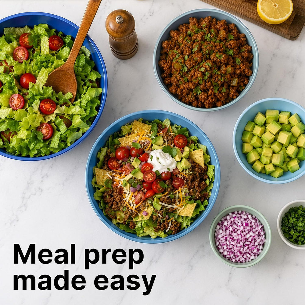 Zulay Kitchen 12 Piece Plastic Mixing Bowls with Lids Set - Leak-Proof Microw...