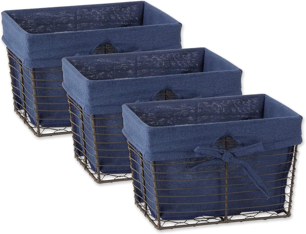 DII Farmhouse Chicken Wire Storage Baskets with Liner, Small, Vintage French ...