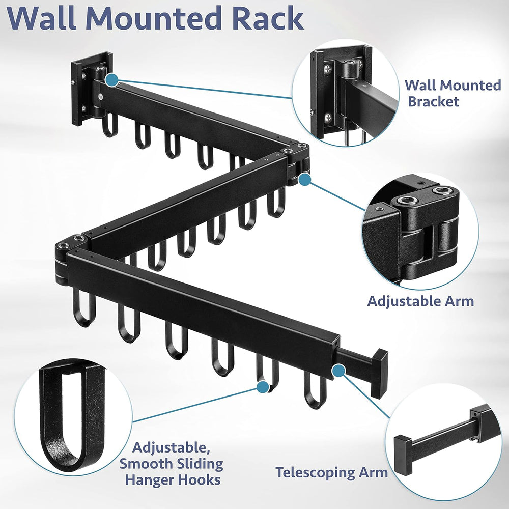 Luxe Laundry Premium Wall Mounted Clothes Drying Rack, Aluminum Wall Mounted,...