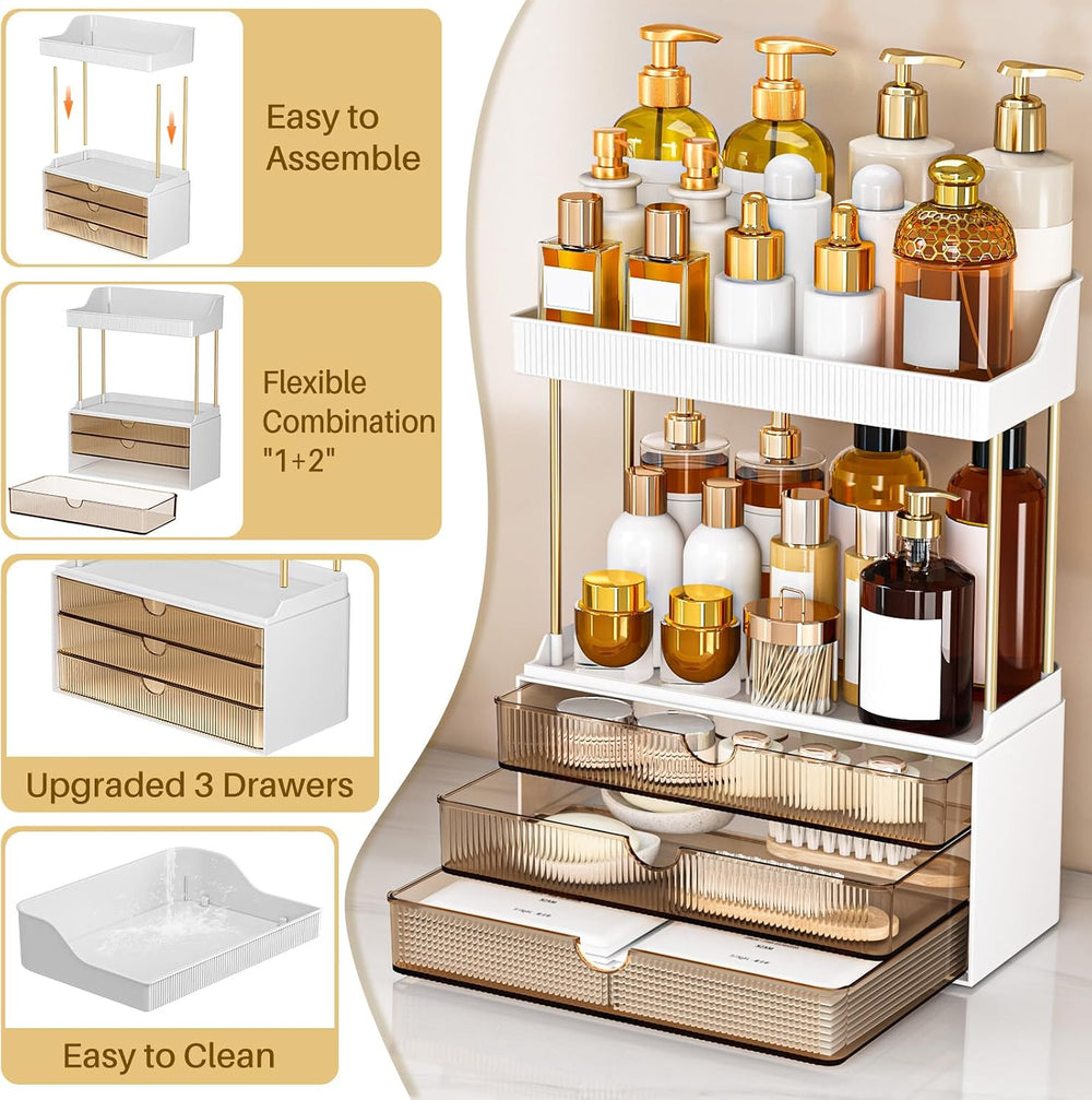 caktraie 2 Sets 5 Tier Acrylic Makeup & Bathroom Vanity Organizer