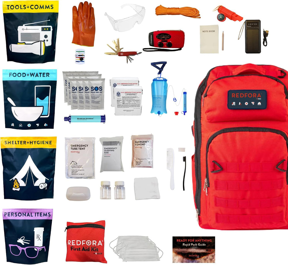 Complete Earthquake Bag - 3 Day Emergency kit for Earthquakes, Hurricanes, Wi...