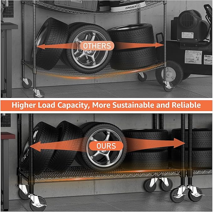 Industrial Metal 4 Tier Shelving