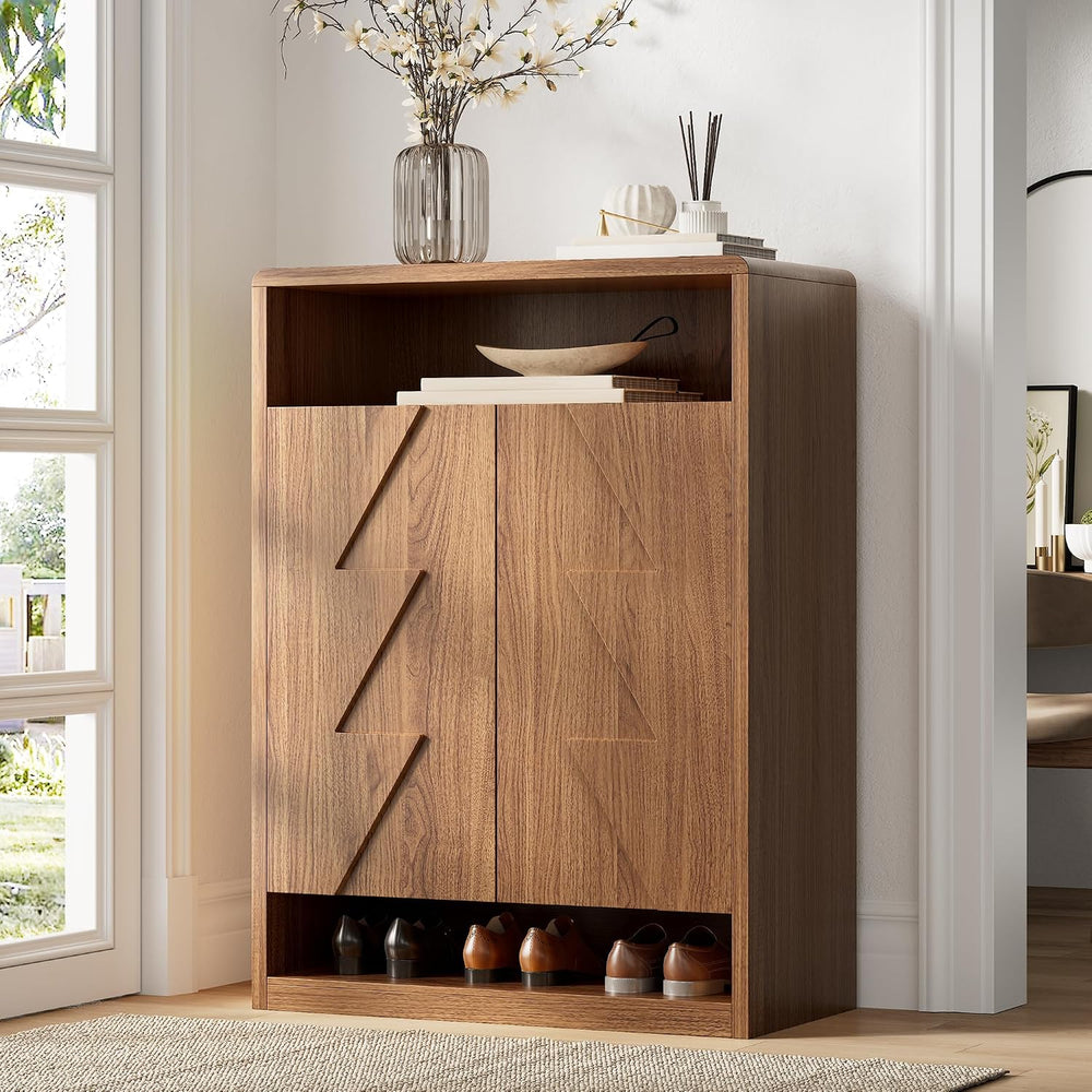 Loomie Extra 47'' Tall Walnut 6-Tier Shoe Cabinet for Entryway (30 Pa...