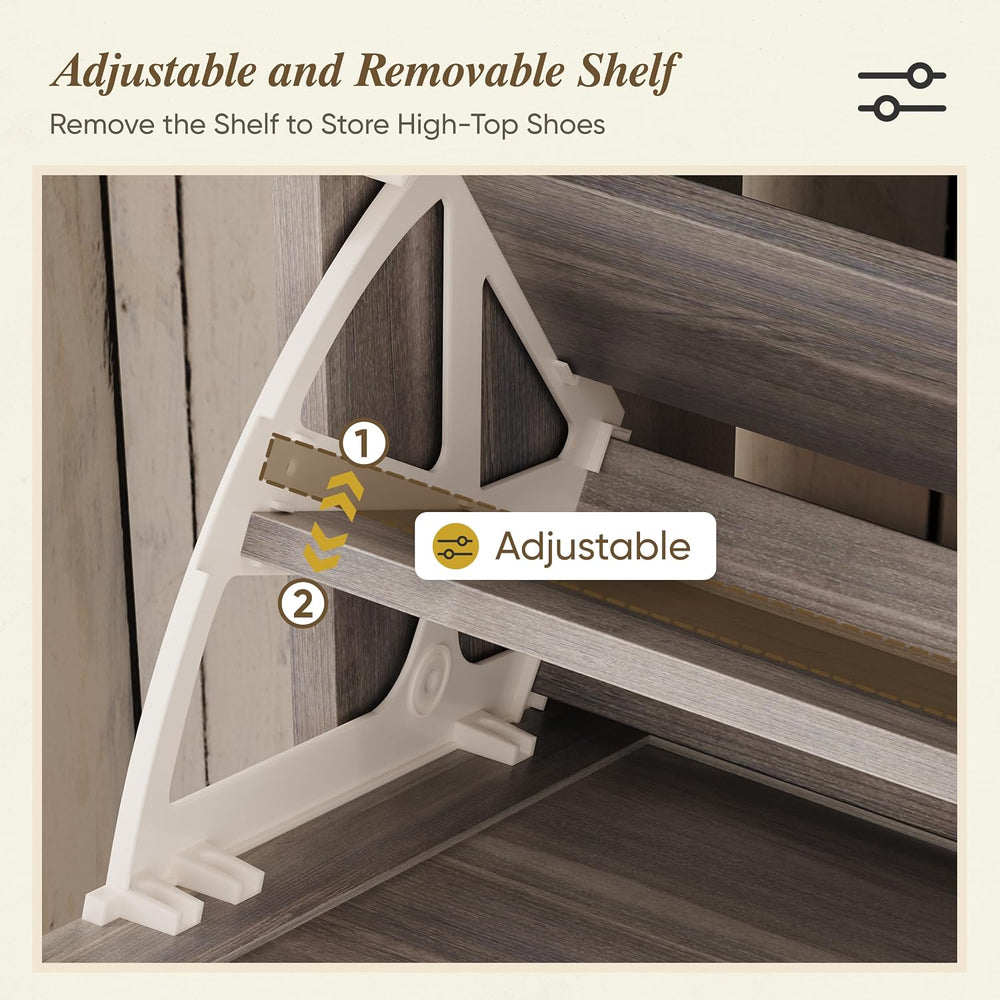 Semiocthome Farmhouse Shoe Storage Cabinet with 2 Flip Drawers, 23.6"(W)...