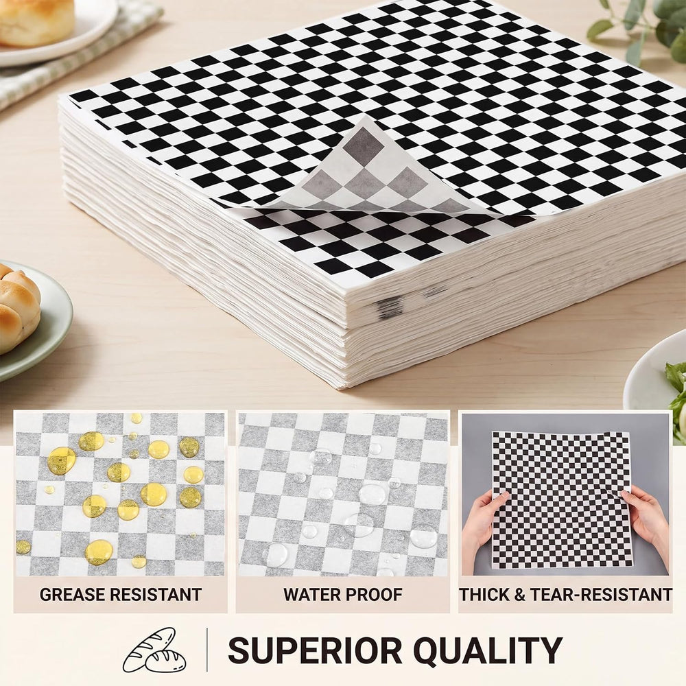Colarr 2000 Pcs Deli Paper Sheets 12x12 Food Basket Liners, Black