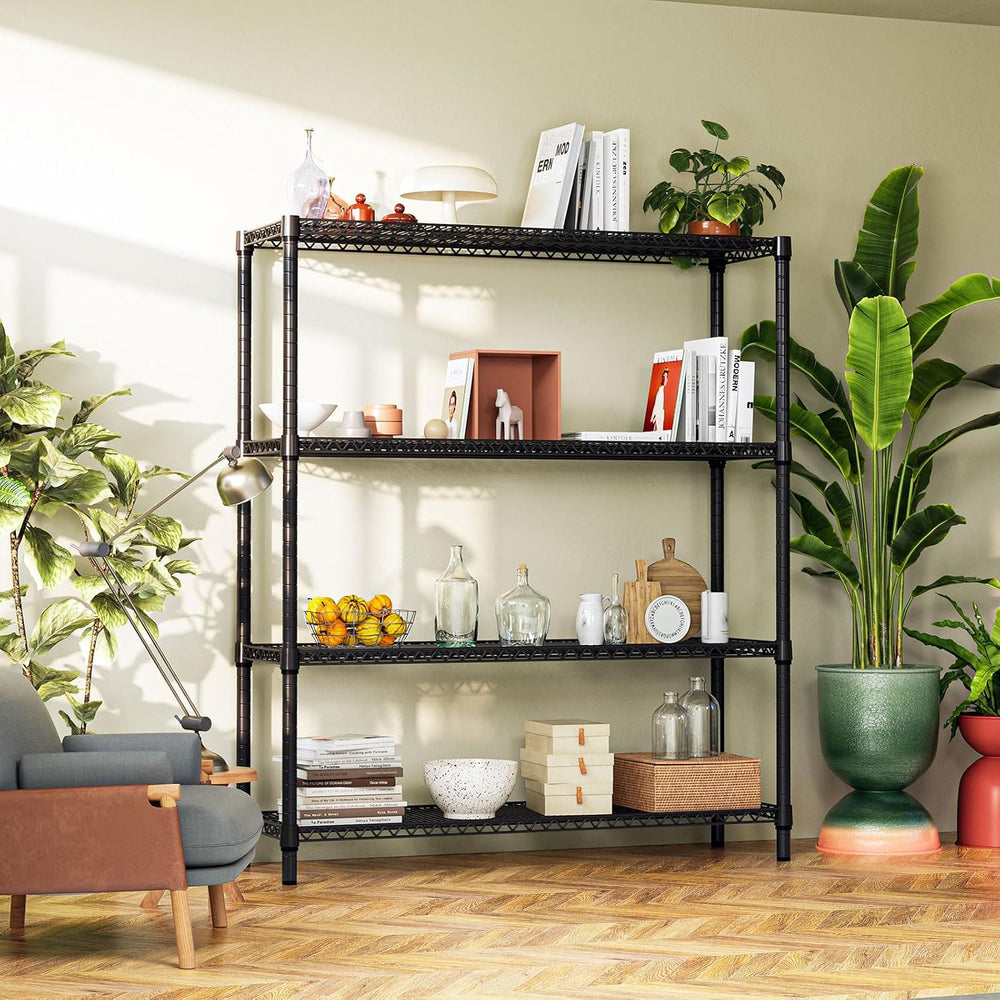 IZEUK 4-Tier Metal Garage Shelving, Heavy Duty Adjustable Storage Rack Organi...