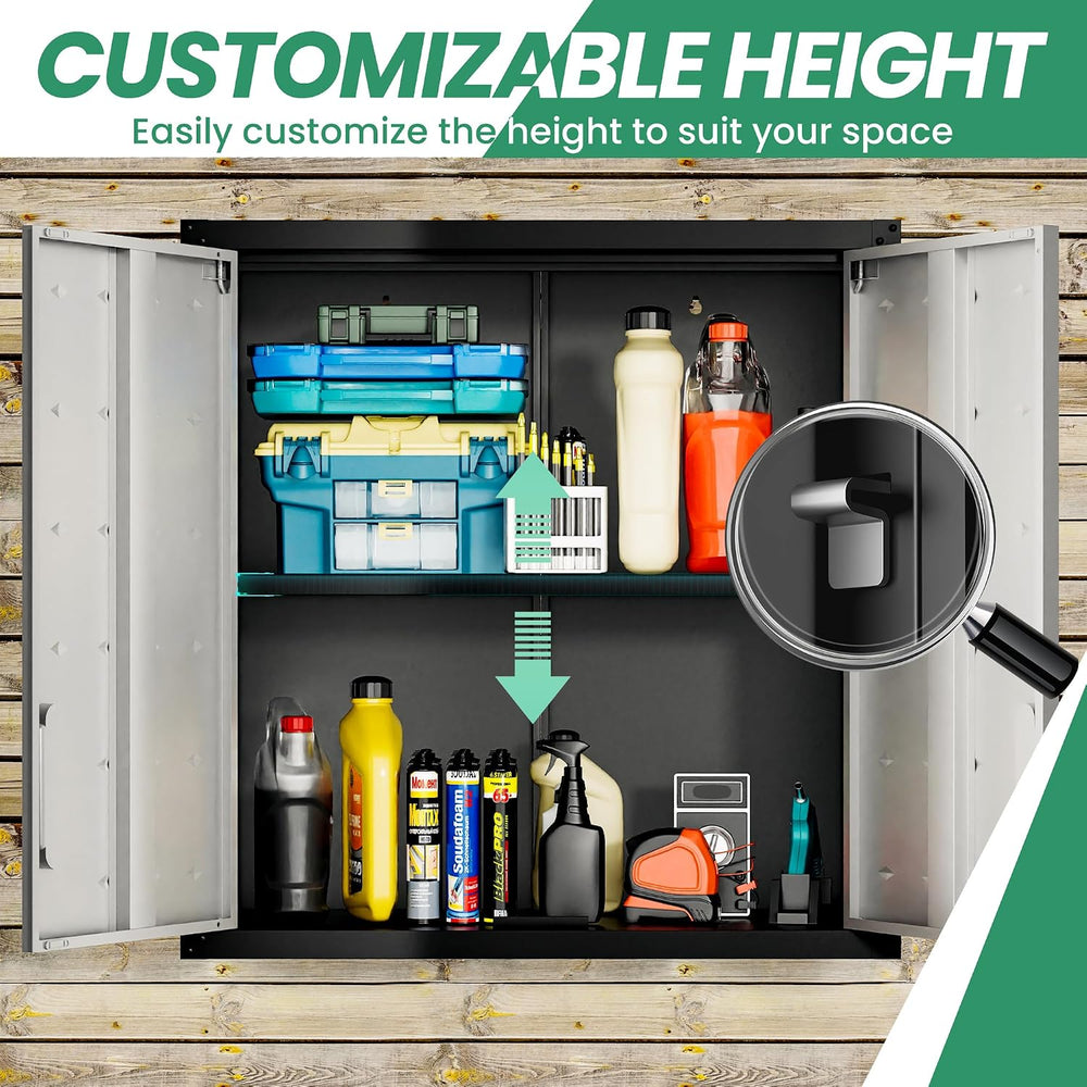 Garage Wall Cabinet,29.5" W Wall Mounted Garage Cabinets with Adjustable...