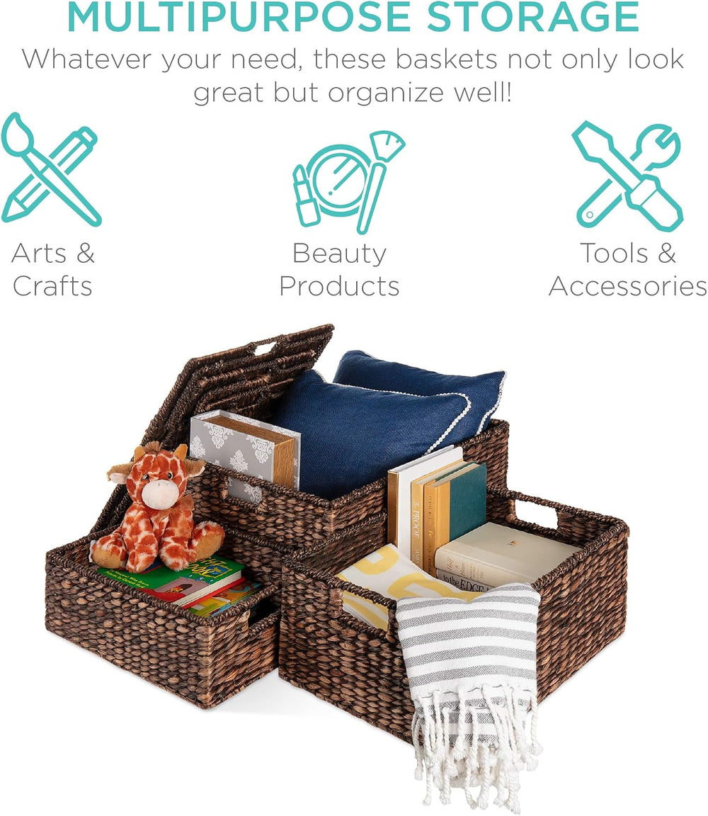 Best Choice Products Set Of 3 X-Large Multipurpose Hyacinth Storage Baskets, ...