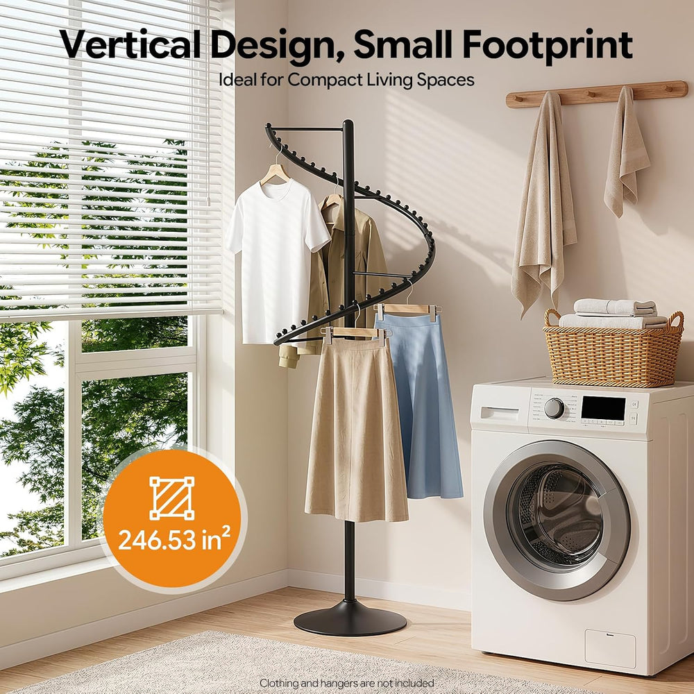 DouSeiAi 5.91FT Spiral Rotating Clothing Rack, Spiral Retail Costumer Garment...