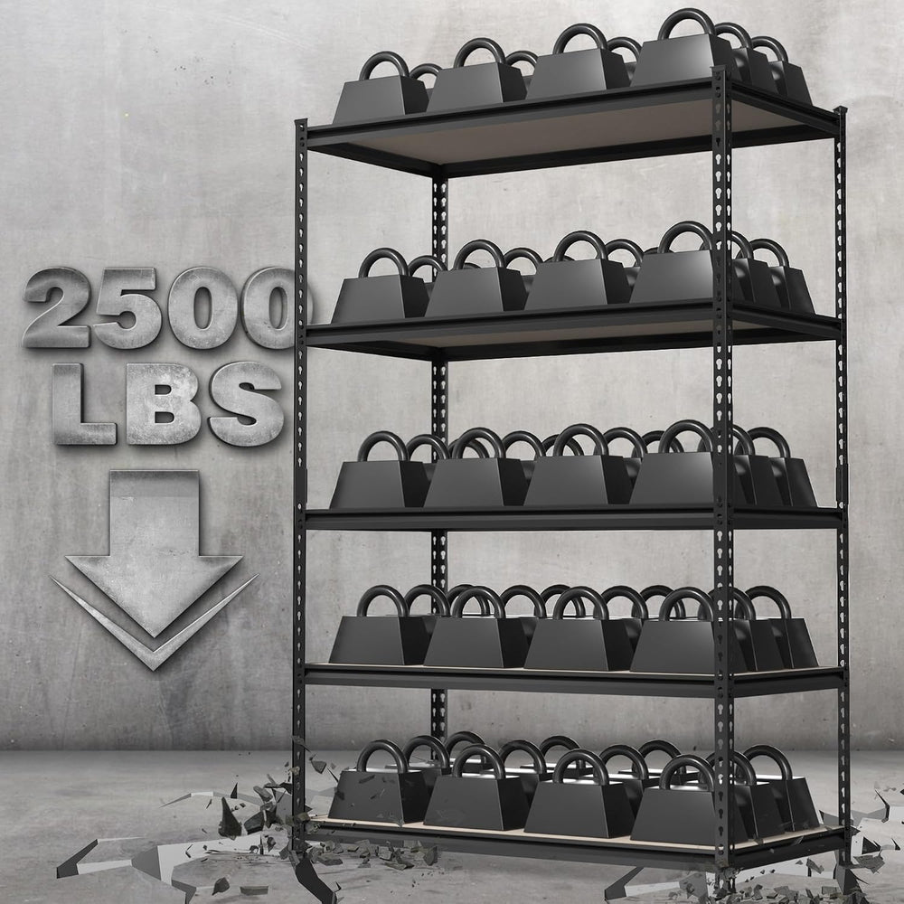 WORKPRO 2500LBS Heavy Load Shelving with Board, 72”H x 48”W x 24”D