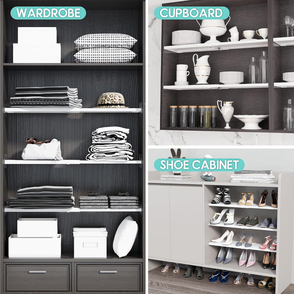 2Pcs Adjustable Closet Shelves Organizer, 17"~31.5''L x 7.87'...