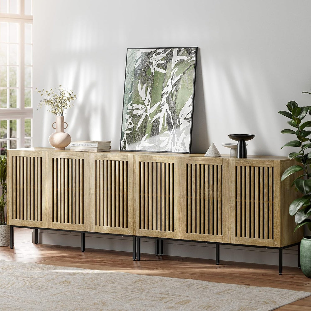 BVIUNTWO Buffet Cabinet with Storage,Set of 2 Farmhouse Console Table with Me...