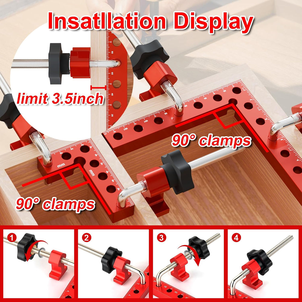8Pcs Corner Clamps for Woodworking (4x5.5"& 4x3.14") With Box.