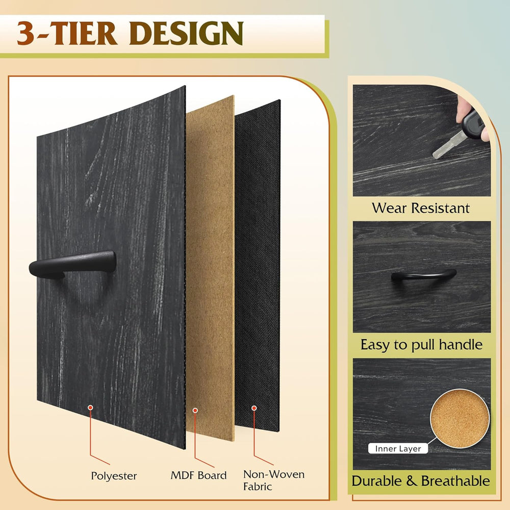 WLIVE 8 Drawer Fabric Dresser for Bedroom, Tall Storage Tower, Charcoal
