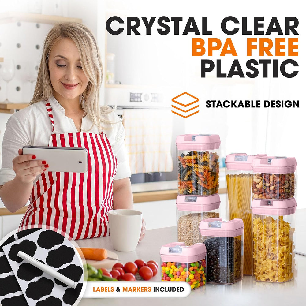 Cheer Collection Stackable Airtight Food Storage Containers - BPA Free Plasti...
