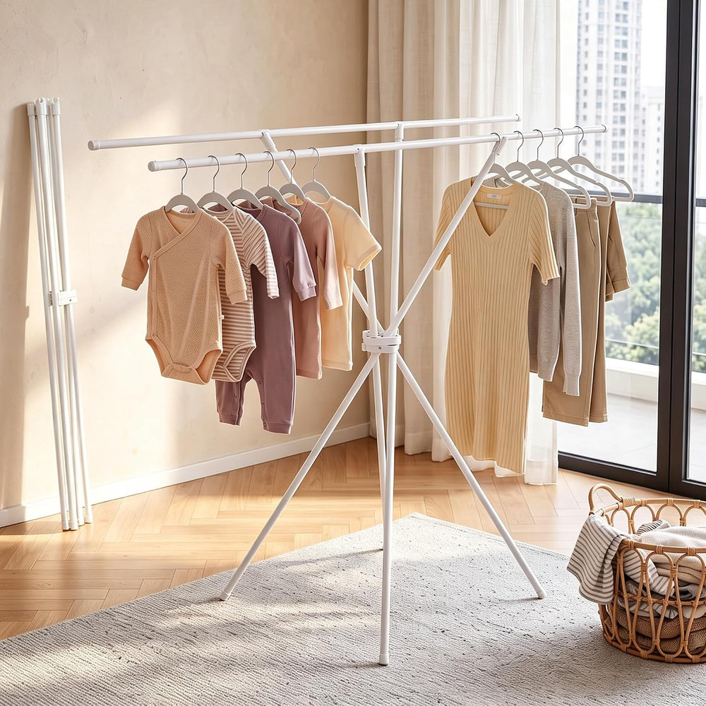 X-Frame Clothes Drying Rack, Foldable Clothes Rack, 100 lb Capacity, 5.5 lb
