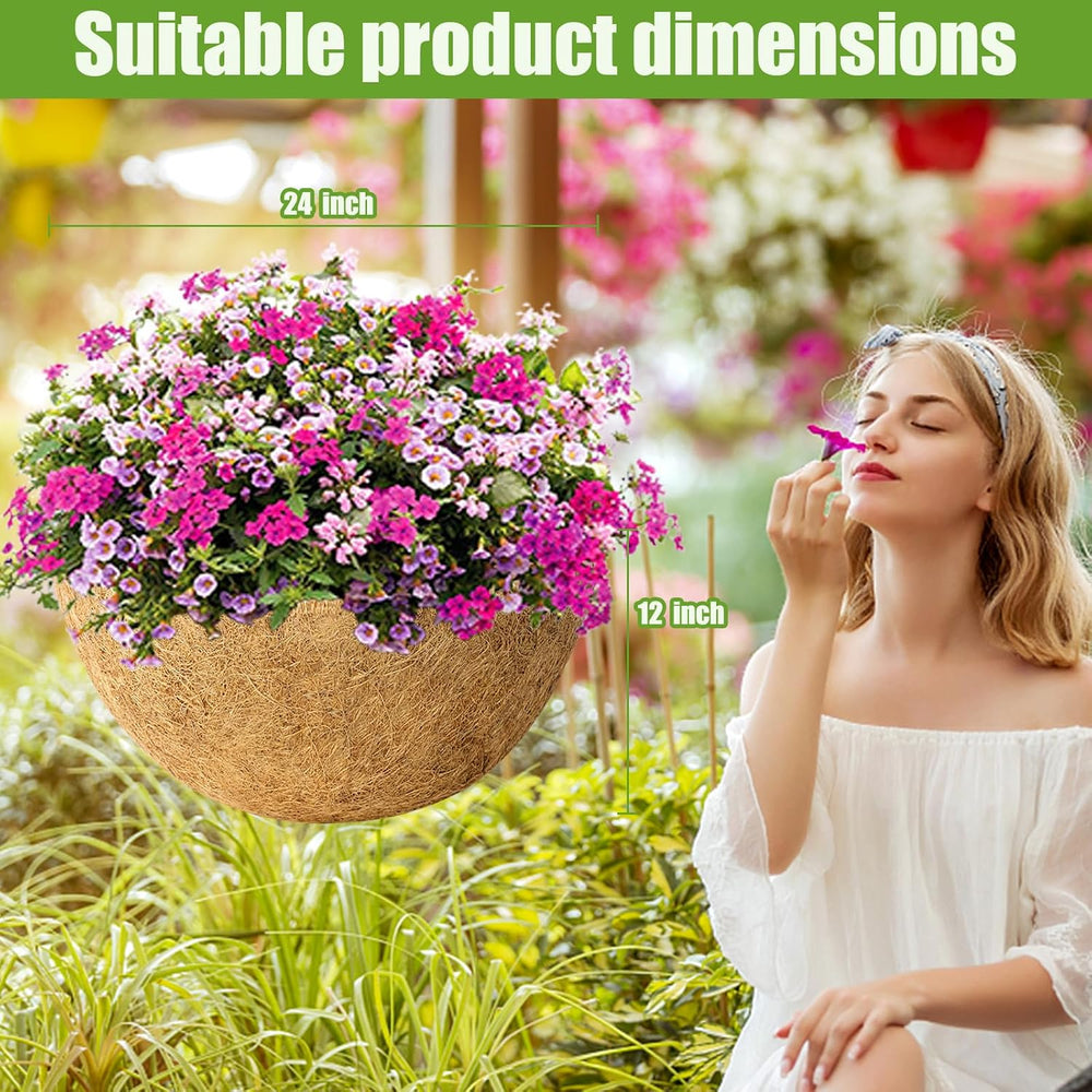 24 Inch Natural Coconut Fiber Liner for planters Round Coco Replacement Liner...