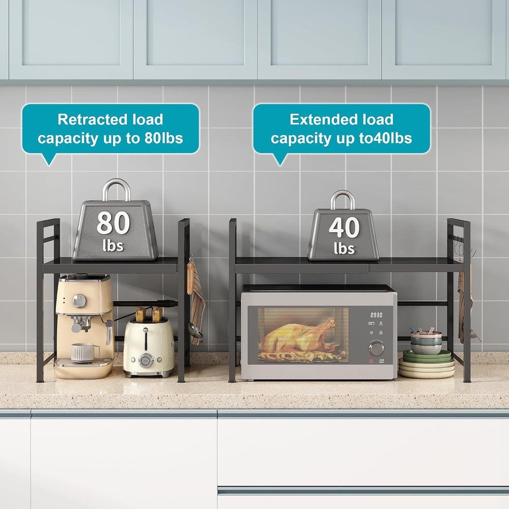 DOLALIKE Microwave Oven Rack, Expandable Microwave Stand Countertop Kitchen U...