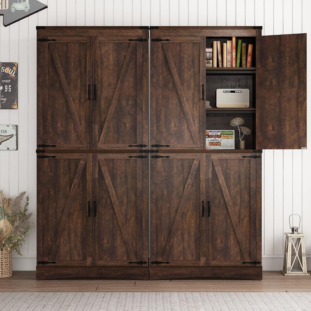 chartustriable 71in Farmhouse Kitchen Pantry Cabinet,Tall Storage Cabinet wit...