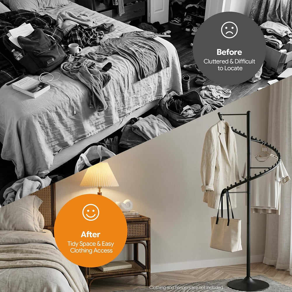 DouSeiAi 5.91FT Spiral Rotating Clothing Rack, Spiral Retail Costumer Garment...