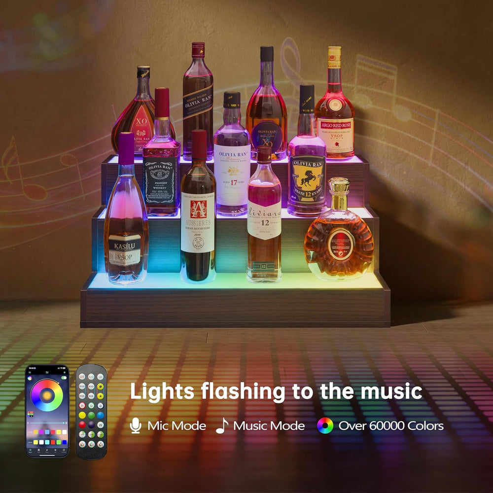 Wine Rack LED Liquor Bottle Display Shelf for Home Bar Stand Decor