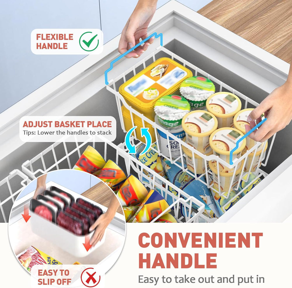 Goovilla Freezer Organizer Bins for 5-7 Cu.FT Chest Freezer,8 Pack White