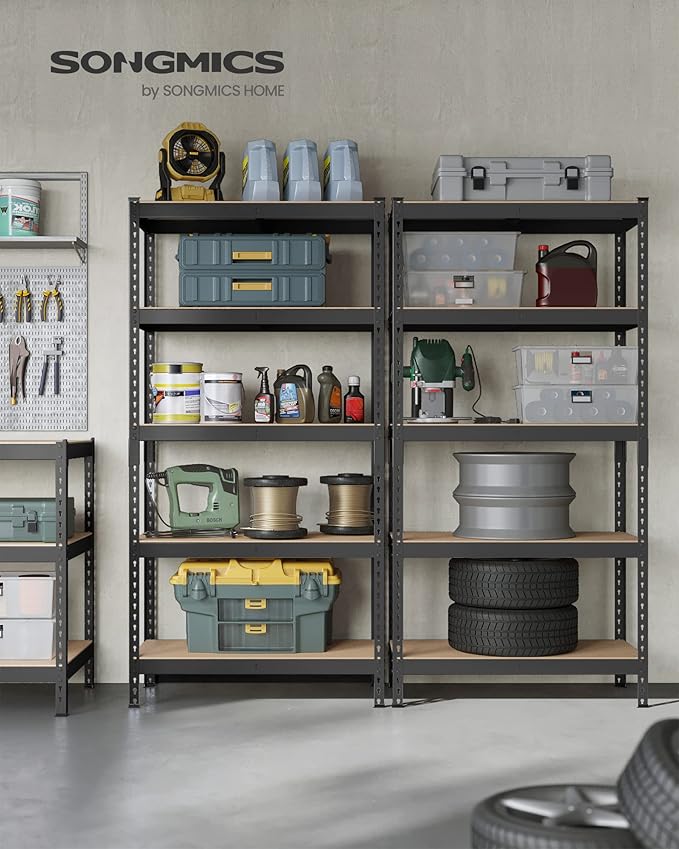 SONGMICS 5-Tier Storage Shelves, Load 2310 lb, Boltless Assembly, Adjustable ...