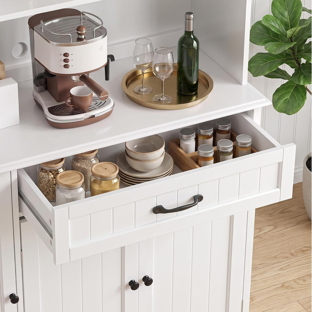 Gizoon Tall Kitchen Storage Cabinet with Door and Shelves White