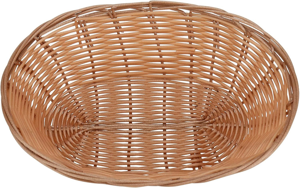 HOZEON 15 Pack Plastic Oval Basket, 11 x 7.87 x 2.8 Inches Wicker Bread Baske...